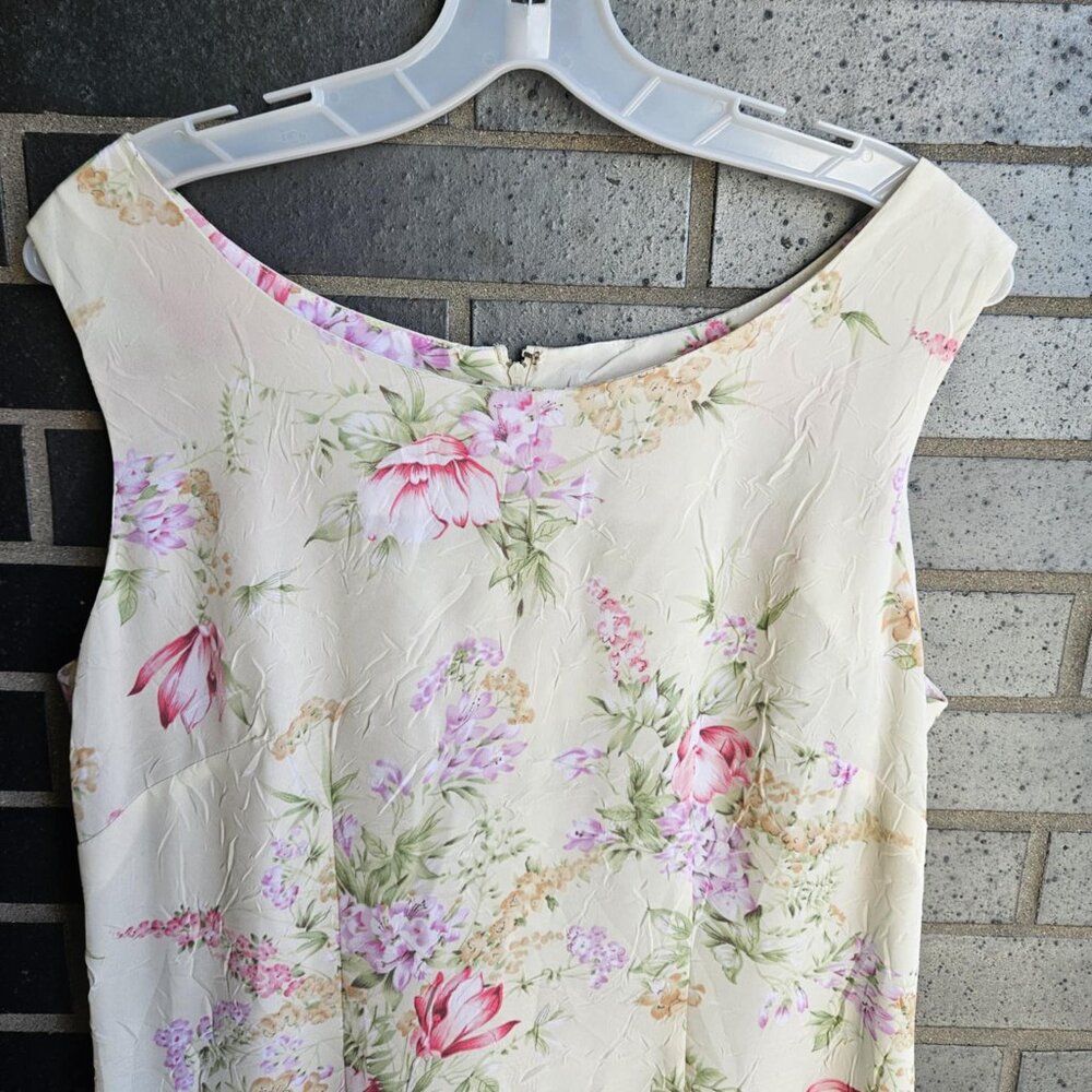 Vintage R&K Originals Light Cream Floral Cottage Style Maxi/Flare Dress Size M - Picture 5 of 16